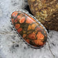 Sterling Silver Southwestern Style Oval Orange Copper Turquoise Ring Size 8.5 For Women