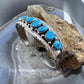 Anita Whitegoat Native American Sterling Silver Turquoise Row Bracelet For Women