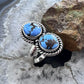 Sterling Silver Southwestern Style 2 Golden Hill Turquoise Ring Size 9 For Women