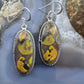 Sterling Silver Southwestern Style Oval Fruit Jasper Dangle Earrings For Women