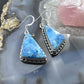 Sterling Silver Southwestern Style Triangle Blue Apatite Dangle Earrings For Women #1