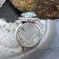 Sterling Silver Southwestern Style Teardrop Turquoise Ring Size 6.75 For Women