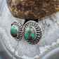 Sterling Silver Southwestern Style Oval Turquoise Decorated Stud Earrings For Women