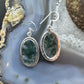 Sterling Silver Southwestern Style Oval Moss Agate Decorated Dangle Earrings For Women