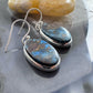 Sterling Silver Southwestern Style Oval Chrysocolla Dangle Earrings For Women