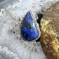 Sterling Silver Southwestern Style Teardrop Charoite Ring Size 9 For Women