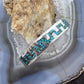 Vintage Native American Sterling Silver Chip inlay Turquoise Bracelet For Women