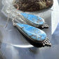 Sterling Silver  Southwestern Style Elongated Teardrop Apatite Dangle Earrings For Women
