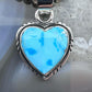 Native American Sterling Silver Blue Ridge Turquoise Heart Pendant For Women