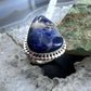 Sterling Silver Southwestern Style Teardrop Sodalite Ring Size 7.75 For Women