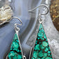 Sterling Silver Southwestern Style Teardrop Turquoise Dangle Earrings For Women