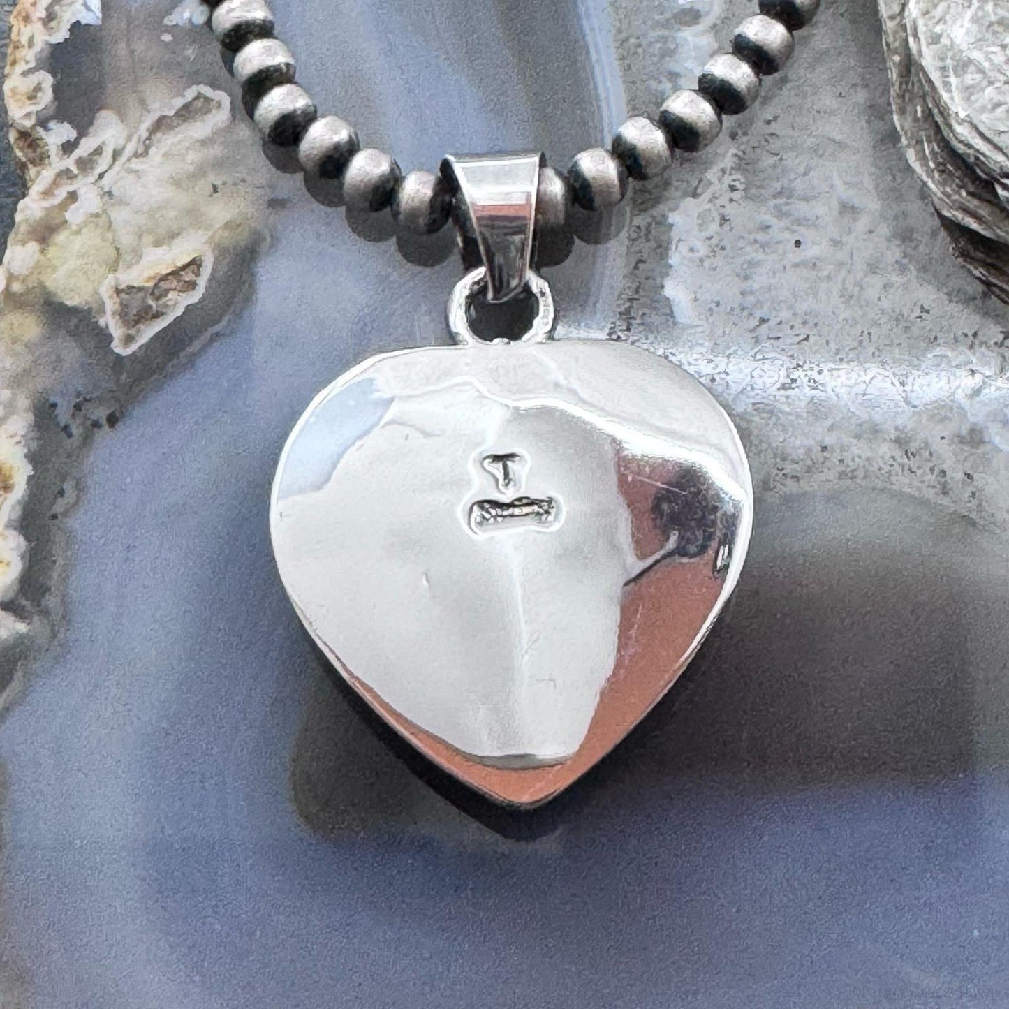 Native American Sterling Silver White Buffalo Heart Pendant For Women