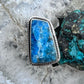 Sterling Silver Southwestern Style Trapeze Blue Apatite Ring Size 7 For Women