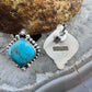 Sterling Silver Southwestern Style Square Turquoise Stud Earrings For Women