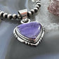 Native American Sterling Silver Charoite Heart Pendant For Women