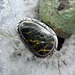 Native American Sterling Silver Blackjack Decorated Ring Size 8 For Women