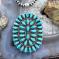 Sterling Silver Southwestern Style Kingman Turquoise Large Cluster Pendant For Women