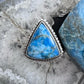 Sterling Silver Southwestern Style Triangle Blue Apatite Ring Size 8.5 For Women