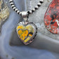 Native American Sterling Silver Bumblebee Jasper Decorated Double Heart Pendant For Women