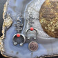 Kevin Billah Native American Sterling Silver Coral Native Cross Dangle Earrings For Women