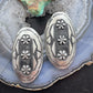 Leander Tahe Native American Sterling Silver Large Oval Repousse Post Earrings For Women