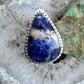 Sterling Silver Southwestern Style Teardrop Sodalite Ring Size 7.75 For Women