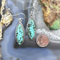 Sterling Silver Southwestern Style Marquise African Turquoise Dangle Earrings For Women