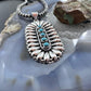 Sterling Silver Southwestern Style Turquoise & Silver Teardrop Cluster Pendant For Women