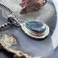 Sterling Silver Southwestern Style Teardrop Azurite Malachite Decorated Pendant