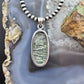 Sterling Silver Southwestern Style Oblong Oval Green Serpentine Pendant For Women