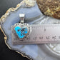 Larry Moses Yazzie Vintage Sterling Silver Copper Blue Turquoise Heart Pendant For Women