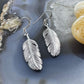 Sterling Silver Southwestern Style Feather Decorated Dangle Earrings For Women