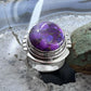 Sterling Silver  Southwestern Style Oval Purple Copper Turquoise Ring Size 8.75 For Women