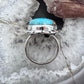 Sterling Silver Southwestern Style Oval Tibetan Turquoise Ring Size 7.5 For Women
