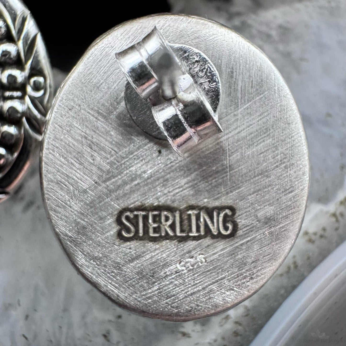 Sterling Silver Southwestern Style Oval Turquoise Decorated Stud Earrings For Women