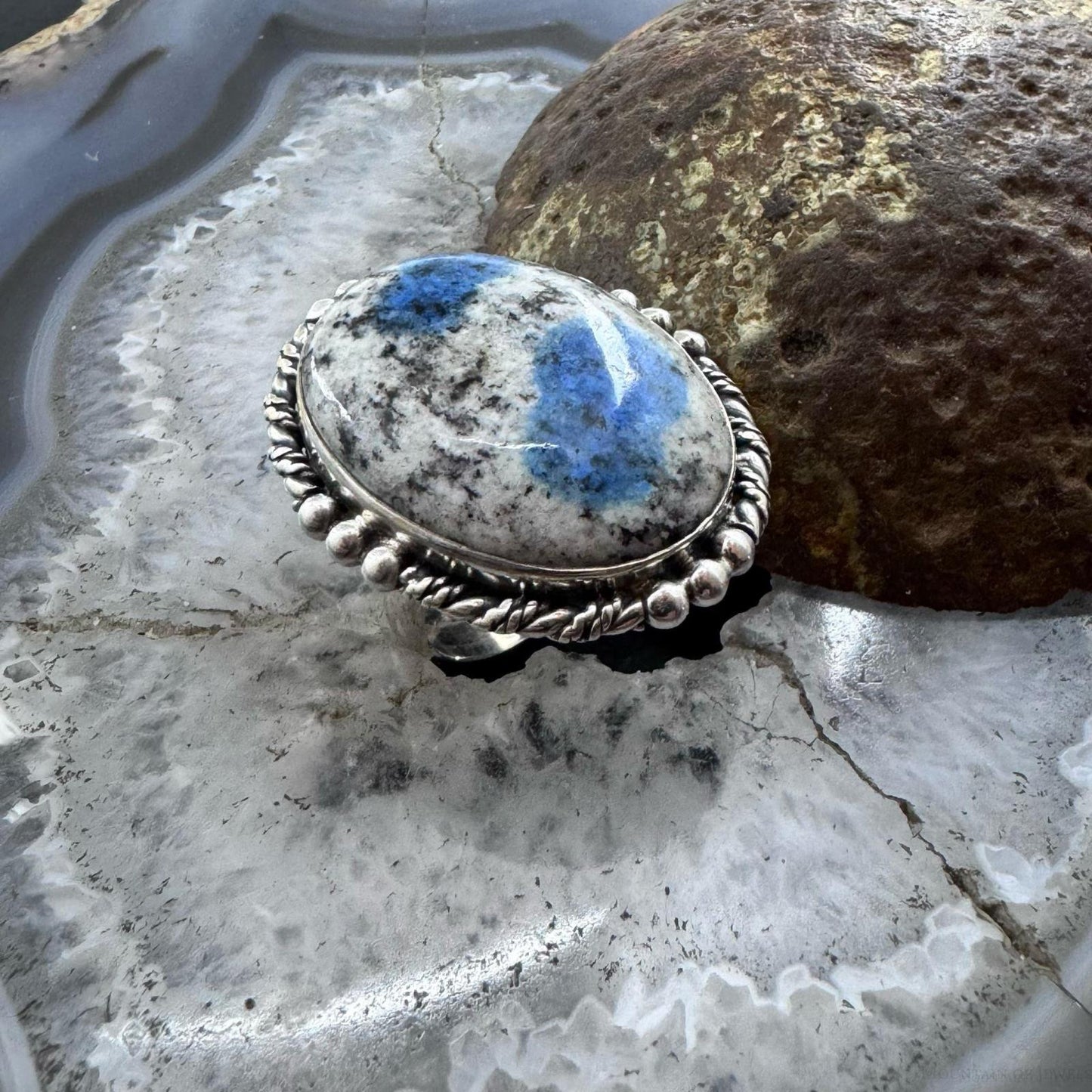 Sterling Silver Southwestern Style Oval K2 Jasper Ring Size 7 For Women