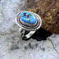 Sterling Silver Southwestern Style Golden Hill Turquoise Ring Size 6 For Women