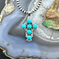 Sterling Silver Southwestern Style Rounded Blue Howlite Cross Pendant For Women