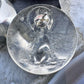 Native American Silver Stamped Coyote Rounded Post Earrings For Women