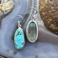 Sterling Silver Southwestern Style Oval Turquoise Dangle Earrings For Women