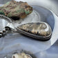 Sterling Silver Southwestern Style Large Teardrop Tiger Dendrite Agate Unisex Pendant