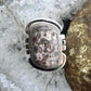 Sterling Silver Southwestern Style Leopard Skin Jasper Ring Size 8.5 For Women