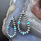 Native American Sterling 3-5mm Navajo Pearl & 3 Turquoise Earrings For Women