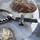 Native American Sterling Silver Inlay Blackjack Decorated Cross Unisex Pendant