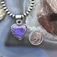 Native American Sterling Silver Charoite Heart Pendant For Women