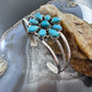 Sterling Southwestern Style Turquoise Cluster Decorated Bracelet For Women