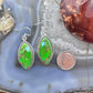 Sterling Silver Southwestern Style Marquise Green Cooper Turquoise Dangle Earrings For Women