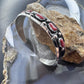 Reed Charley Native American Sterling Silver Coral Row Bracelet For Women