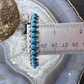 Vintage Native American Sterling Silver Petite Point Turquoise Row Bracelet For Women