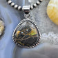 Native American Sterling Silver Blackjack Decorated Pendant For Women #1
